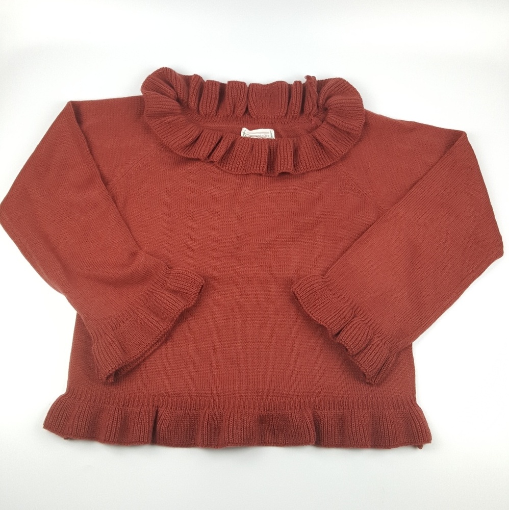 Rust Ruffle Neck Peplum Sweater {LoveRiche}